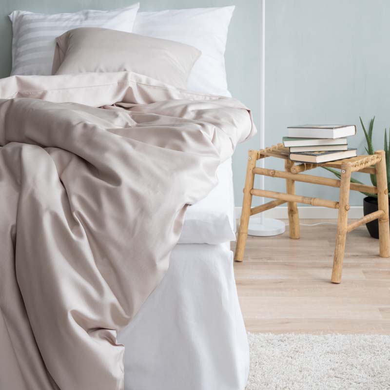 Påslakanset bambu 150x210 - Sand